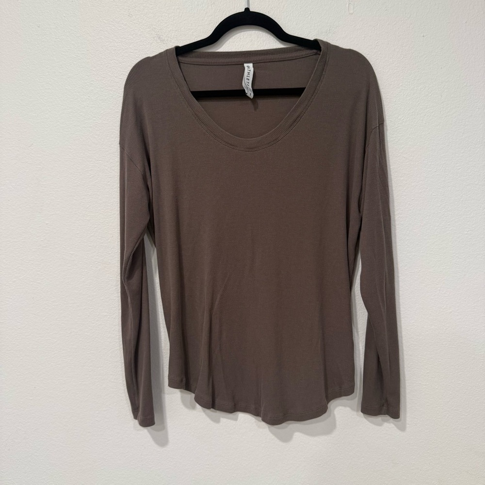 Athleta Brown Long Sleeve Shirt S